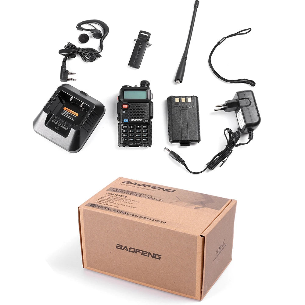 1/2pcs Baofeng Original Uv-5r With LCD High Power Walkie Talkie Radio Comumicador Dmr Vhf Walkman Two Way Radio Dual Band