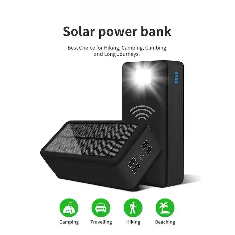 Solar Charging Mobile Phone Wireless Charging Large Capacity Battery External Battery Fast Charging Power Bank 50000mAh