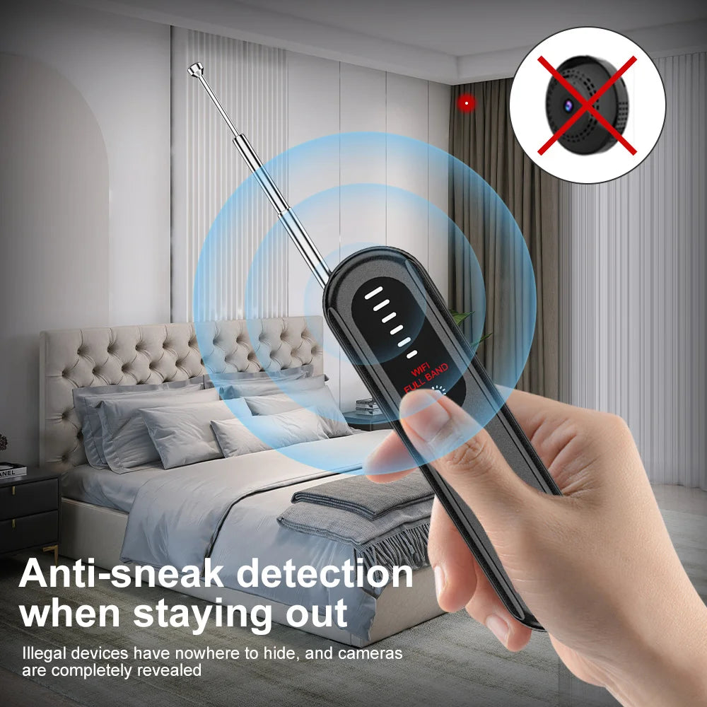 Hidden Camera Detector Listening Device Tracker Anti-Spy Electronic Signal 5 Levels Sensitivity Wireless Signal Scanner for Home