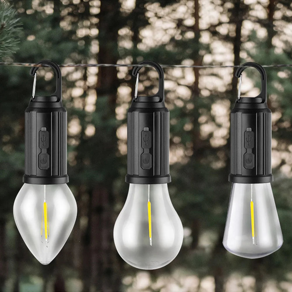 Solar Powered LED Camping Lamp USB Rechargeable Waterproof 400mAh 100LM Tent Light Portable Handheld Lamp for Outdoor Lighting