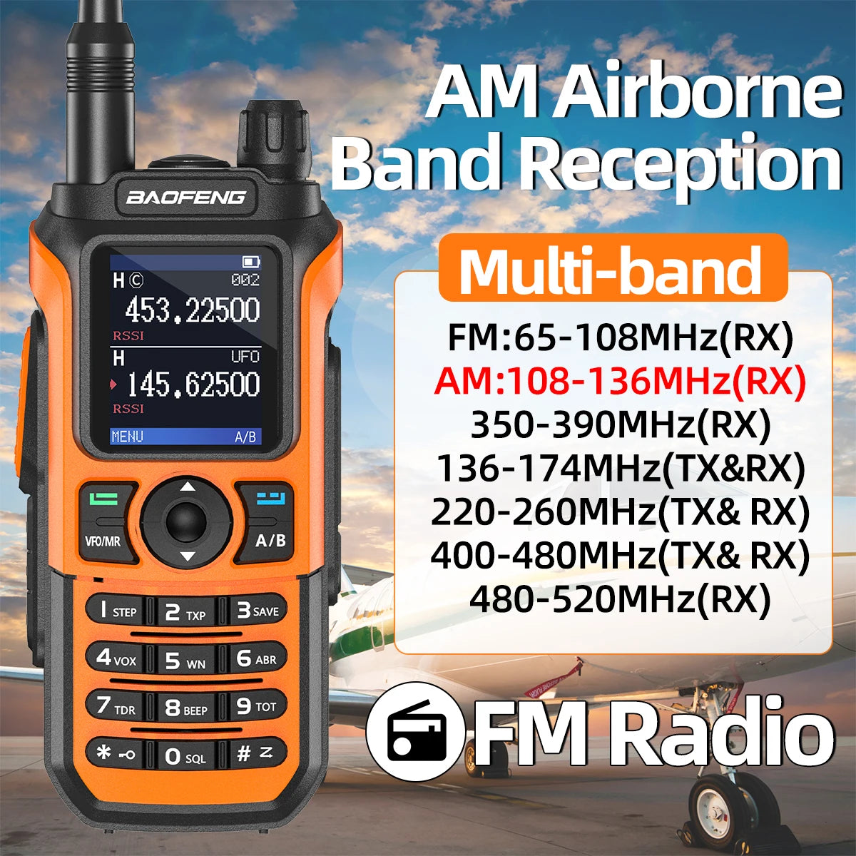 Baofeng UV-21 PRO V2 Long Range Walkie Talkies Multi-band Portable Rechargeable Radio Type-C Wireless Copy Frequency For Hunting
