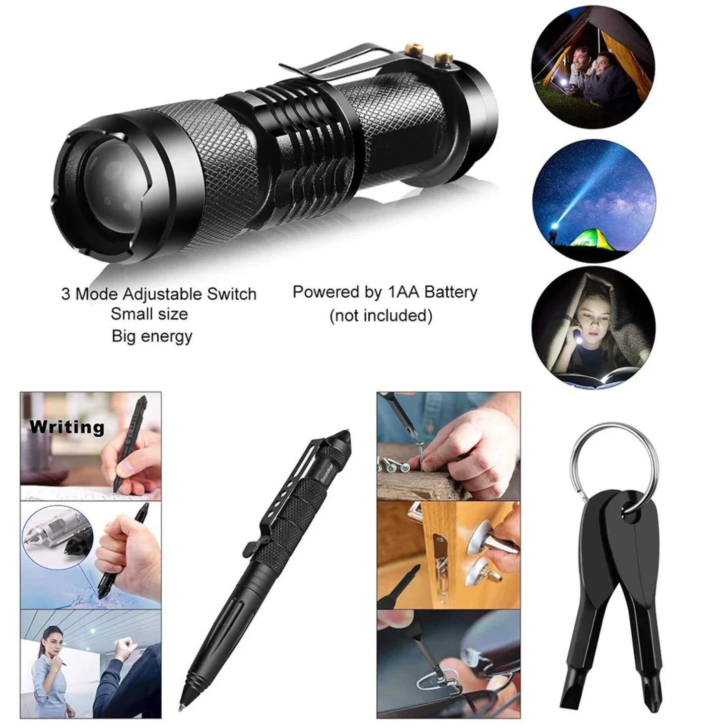 New 15 IN 1 Emergency Survival Kit Gear Camping Travel Multifunction Tactical Defense Equipment First Aid SOS Wilderness Adventu
