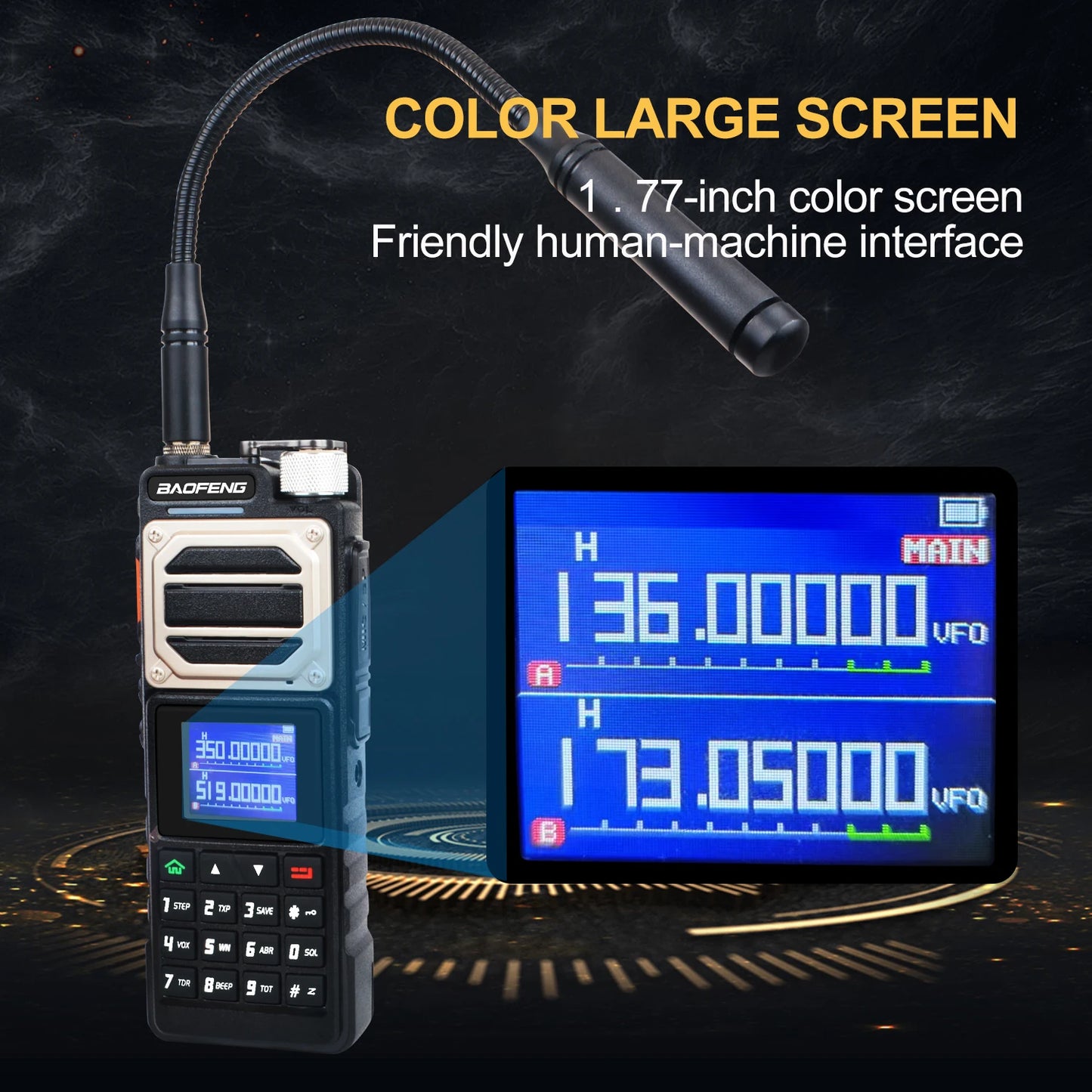 Baofeng 10KM Walkie Talkie UV-25 10W 999Ch Multi-band Amateur FM Radio Freq Copy NoAA Weather Forecast 2800mAh USB-C Battery
