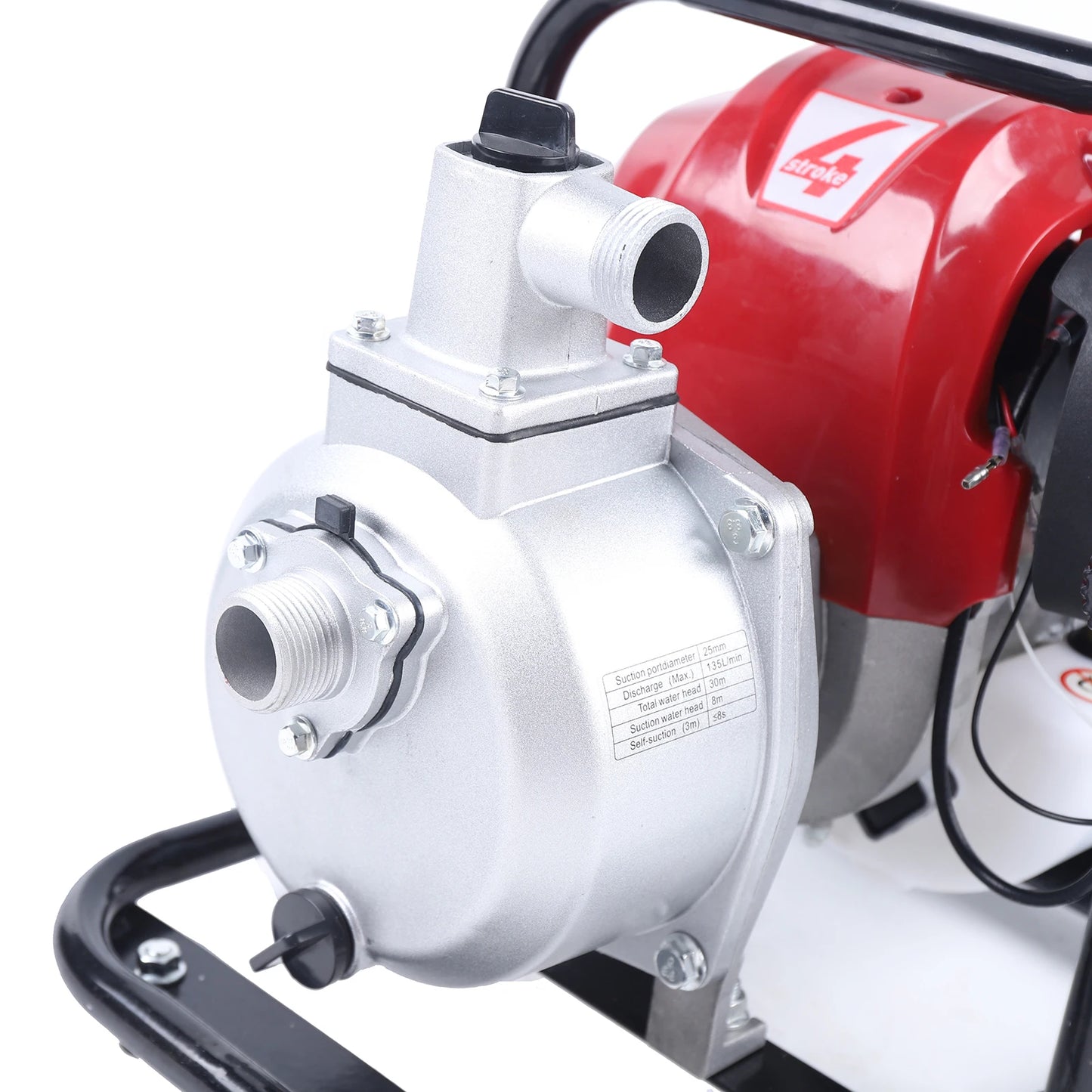 4 Stroke Gasoline Engine Water Transfer Pump Portable Single Cylinder Air-cooled for Garden Lawn