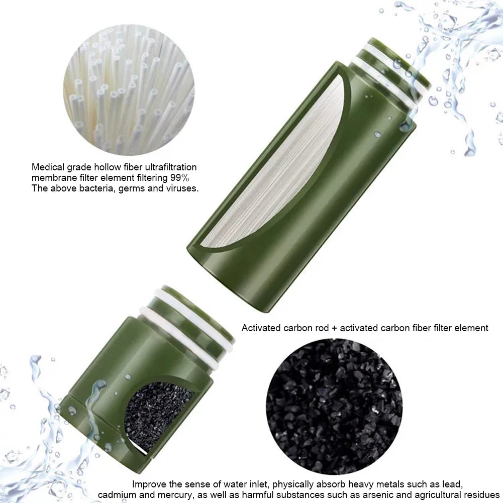 Outdoor Water Filter Filtration System Portable Camping Water Purifier Emergency Supplies Drinking Water Filtering Survival Tool