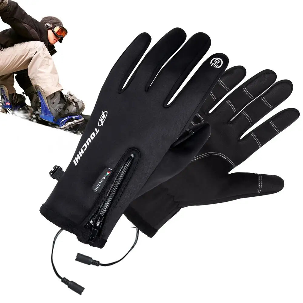 Electric Heating Gloves Touch-screen Cold Weather Ski Gloves USB Rechargeable Winter Hand Warmer Waterproof Windproof Thermal
