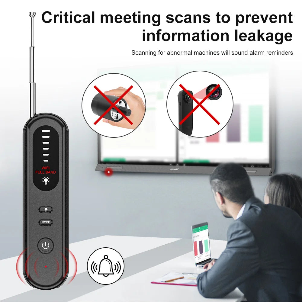Hidden Camera Detector Listening Device Tracker Anti-Spy Electronic Signal 5 Levels Sensitivity Wireless Signal Scanner for Home