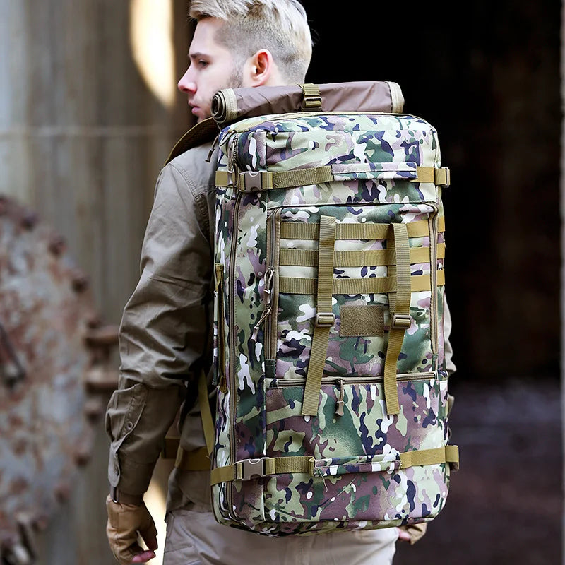 65L Tactical Backpack Men Travel Luggage Bag Outdoor Sport Hunting Molle Camping Rucksacks Men's Large Shoulder Bags