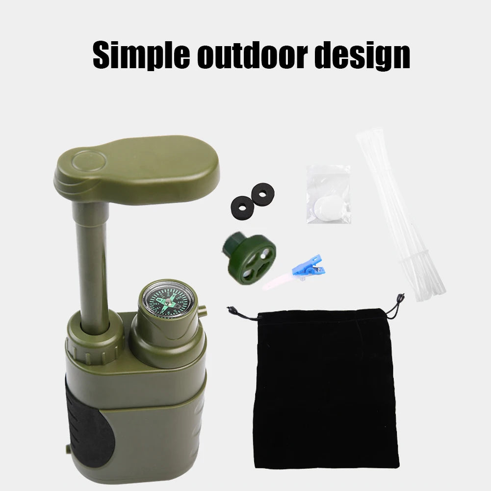 Outdoor Water Filter Filtration System Portable Camping Water Purifier Emergency Supplies Drinking Water Filtering Survival Tool