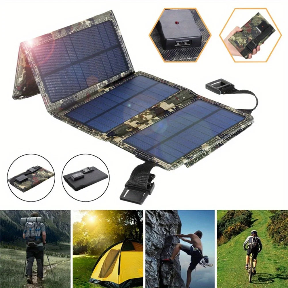 2Pcs Foldable Solar Panel, Portable Flexible 5V USB Foldable Solar Panel, Used for Small Batteries Outdoor Lighting Accessories
