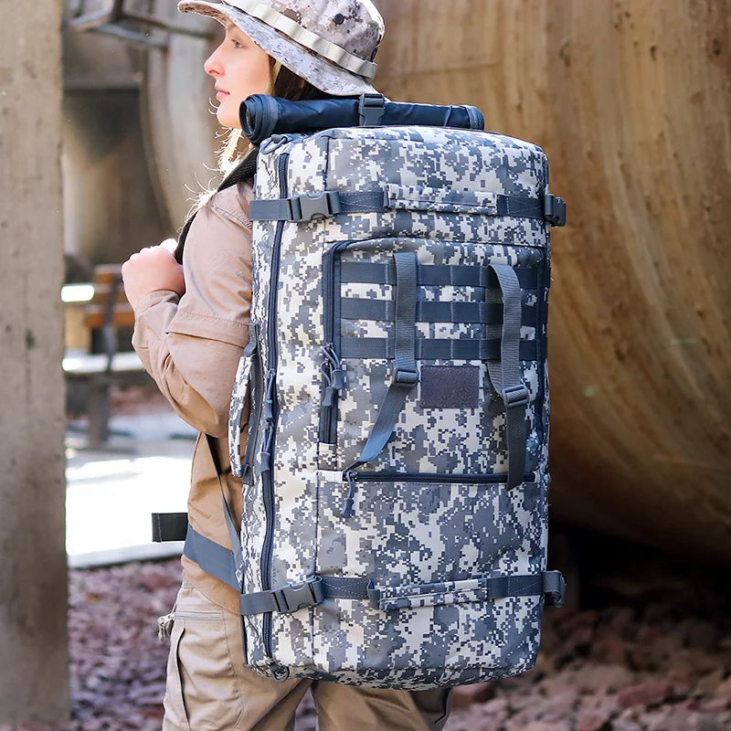 65L Tactical Backpack Men Travel Luggage Bag Outdoor Sport Hunting Molle Camping Rucksacks Men's Large Shoulder Bags