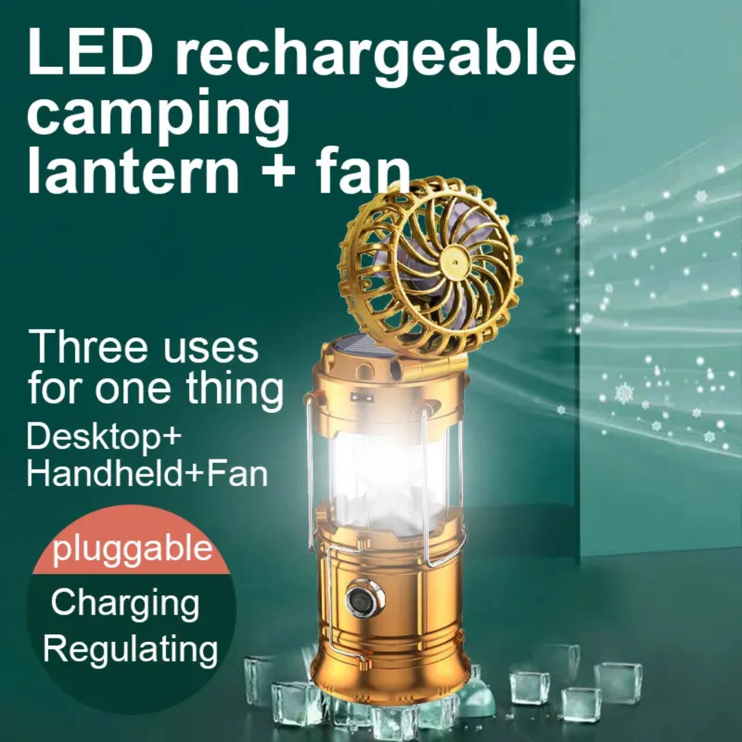 New Multifunctional Camping Light Rechargeable Camping Lamp Solar Power Charging Portable Fan Lantern Emergency Outdoor Lightin
