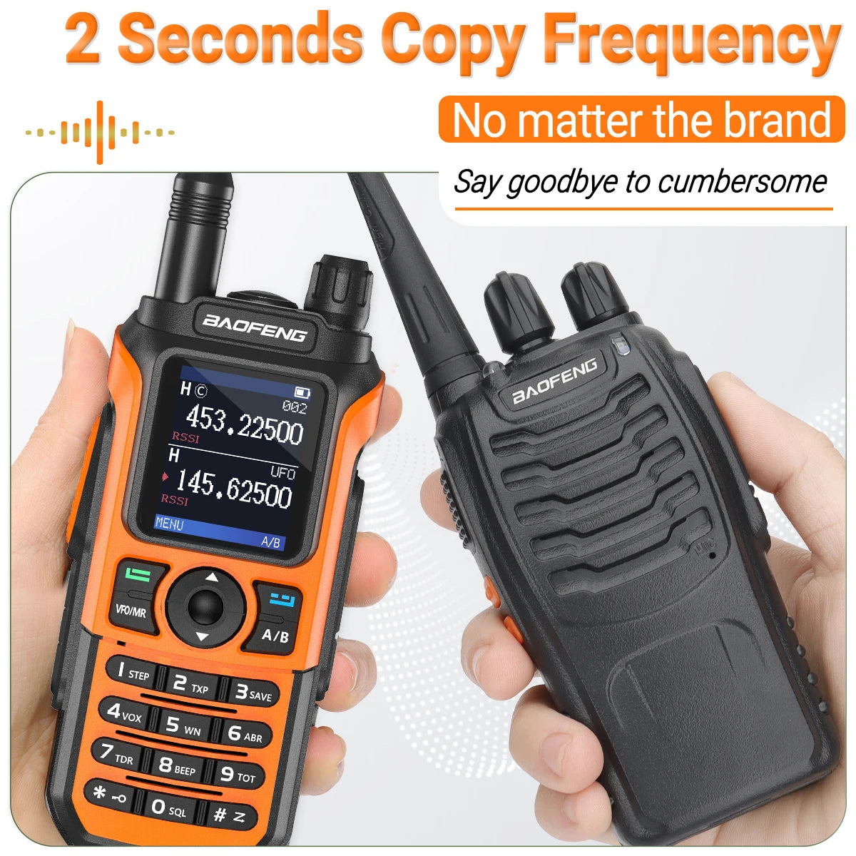 Baofeng UV-21 PRO V2 Long Range Walkie Talkies Multi-band Portable Rechargeable Radio Type-C Wireless Copy Frequency For Hunting