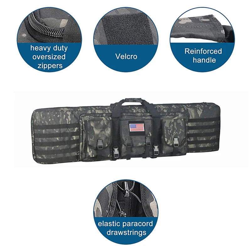 81 97 106 122cm Tactical Gun Bag Double Rifle Case Molle Rifle Bag Sniper Airsoft Gun Case Backpack Hunting Gun Holster