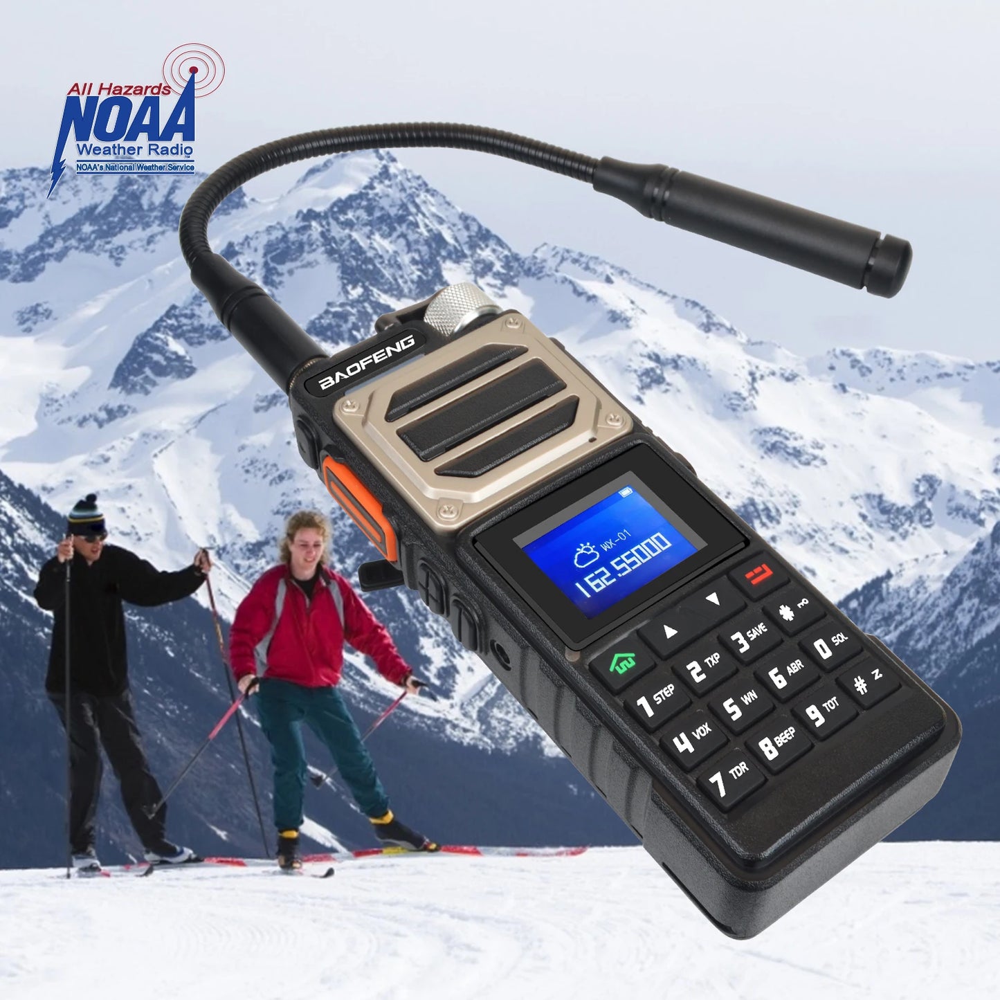 Baofeng 10KM Walkie Talkie UV-25 10W 999Ch Multi-band Amateur FM Radio Freq Copy NoAA Weather Forecast 2800mAh USB-C Battery