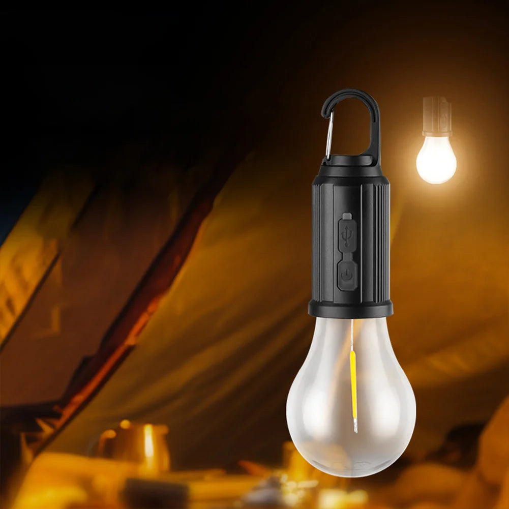 Solar Powered LED Camping Lamp USB Rechargeable Waterproof 400mAh 100LM Tent Light Portable Handheld Lamp for Outdoor Lighting