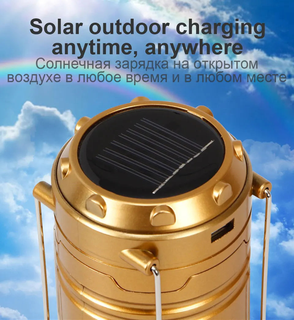 New Multifunctional Camping Light Rechargeable Camping Lamp Solar Power Charging Portable Fan Lantern Emergency Outdoor Lightin