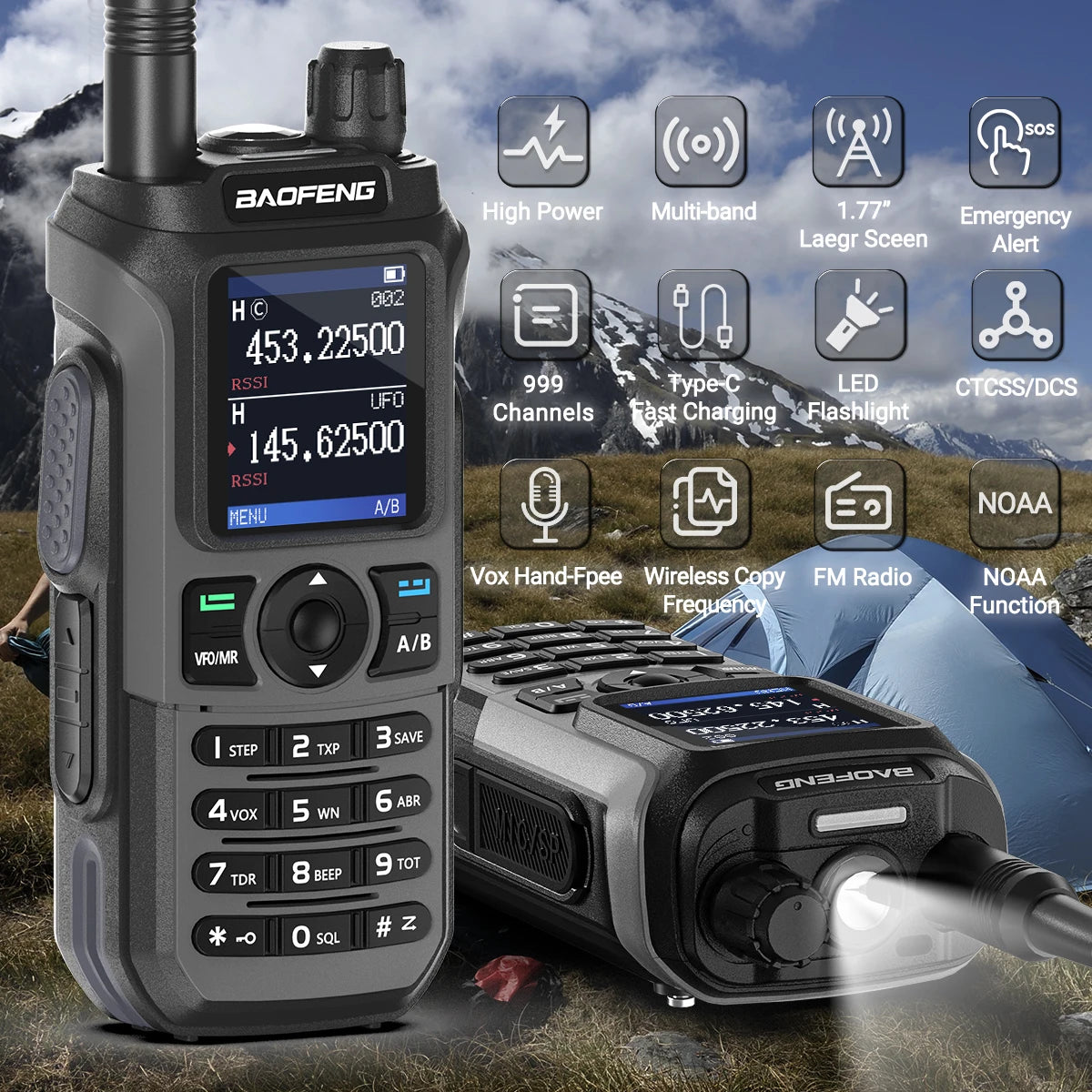 2PCS Baofeng UV-21 Pro Walkie Talkie Multi Band Wireless Copy Frequency Long Range 999CH AM High Power UV 5R K6 5RH Ham Radio
