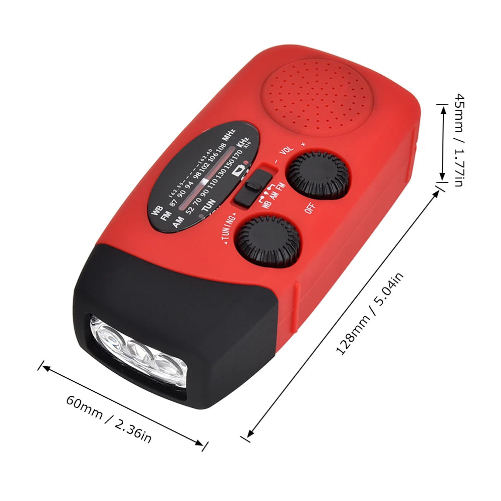 2023 KAYINOW Portable Emergency Solar Hand Crank Radio 5000mAh Power Bank Cranker Flash Light Camping Radio Survival Kit Radio
