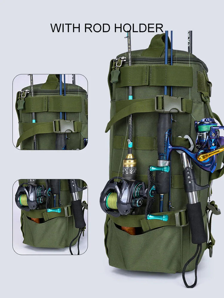 Outdoor Fishing Tackle Backpack Men Lure Box Gear Storage Bag Tactical Hiking Travel Bag Sports Waterproof Cycling Bags