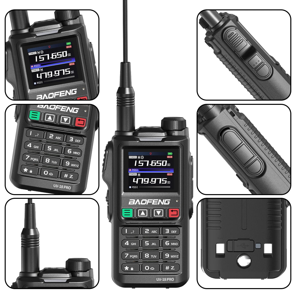 Baofeng UV18 Pro Max GPS AM FM Six-Band Walkie Talkie Wireless Copy Frequency 999CH Long Range Type-C UV-G28 Pro Two Way Radio