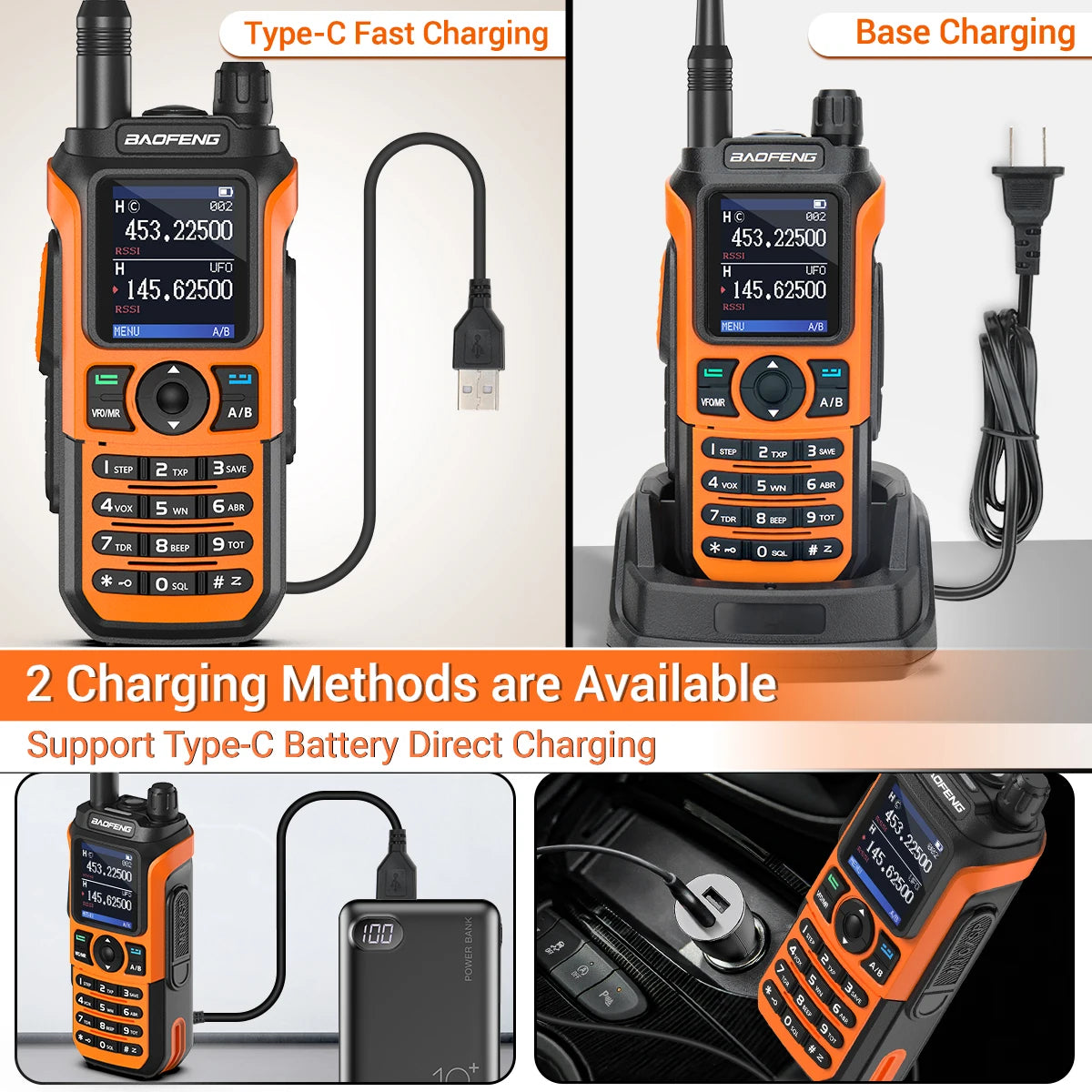 Baofeng UV-21 PRO V2 Long Range Walkie Talkies Multi-band Portable Rechargeable Radio Type-C Wireless Copy Frequency For Hunting