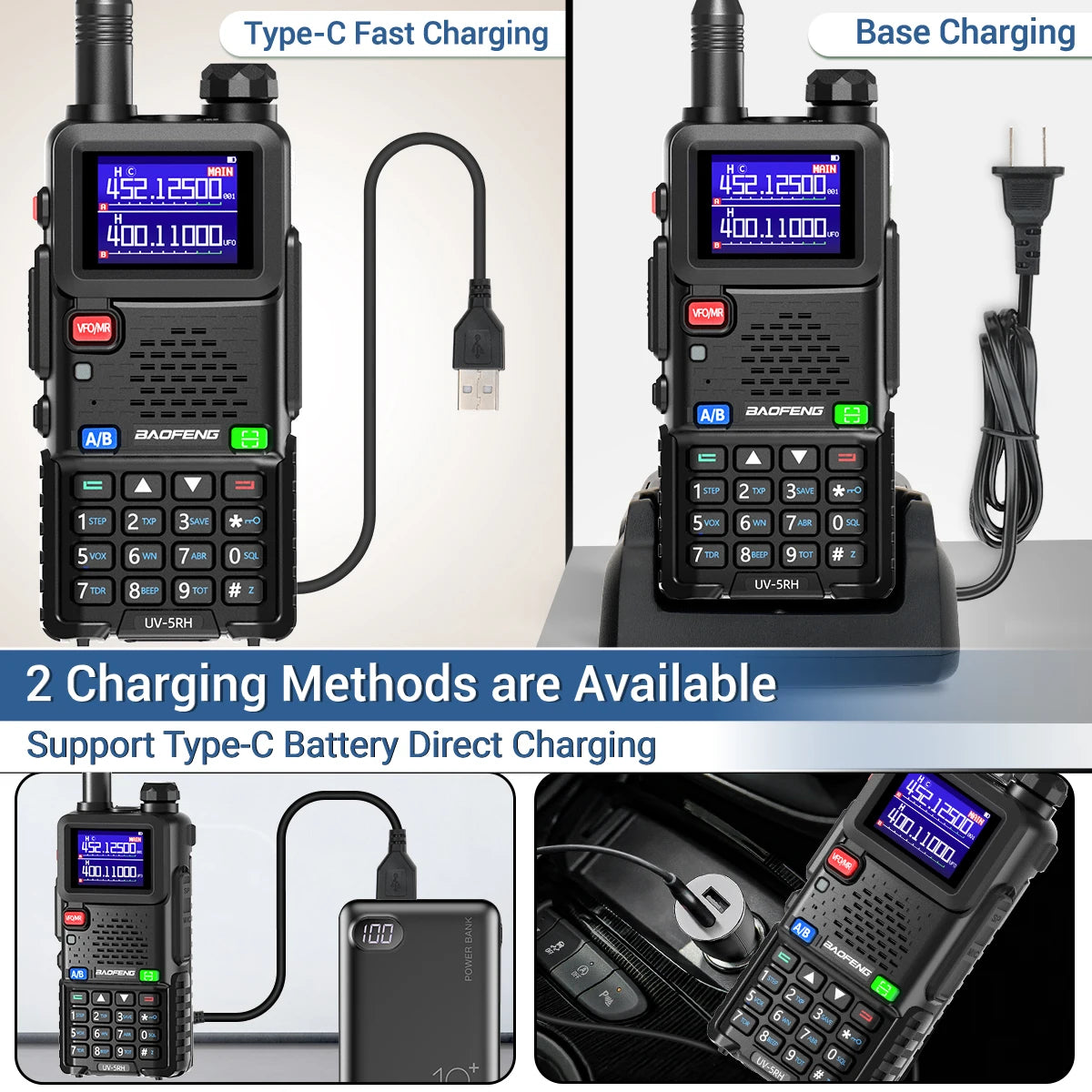UV 5RH Pro Max 15W Air Band Walkie Talkie Long Range Wirless Copy Frequency Two Way Ham Radio Type-C Baofeng UV 5R Transceiver