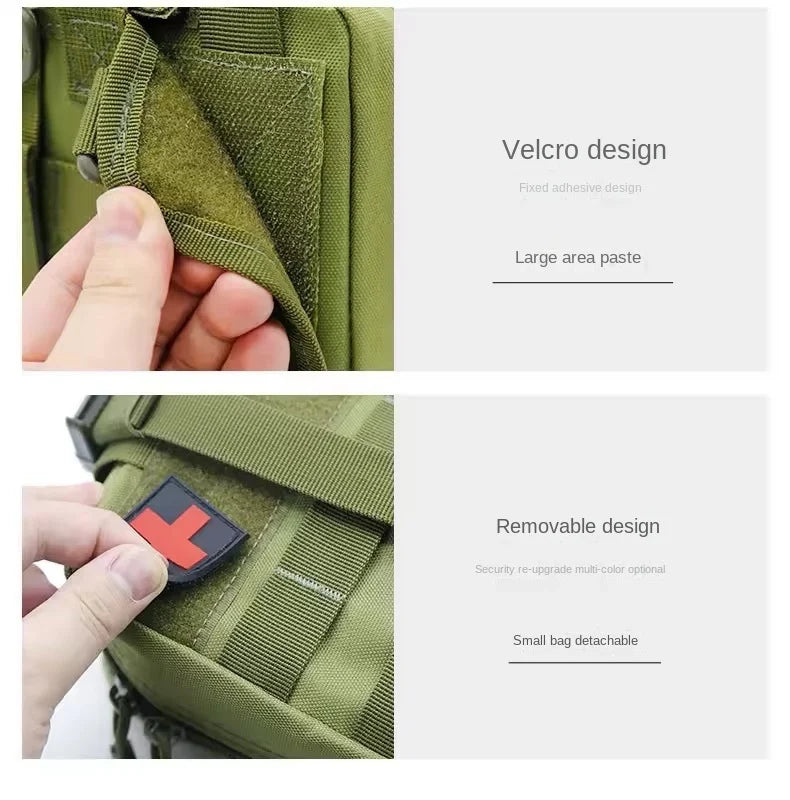 Outdoor First Aid Kit Tactical Hiking Mountaineering Rescue Bag Emergency EDC Rescue Medical Storage Bag Utility Molle Pouch