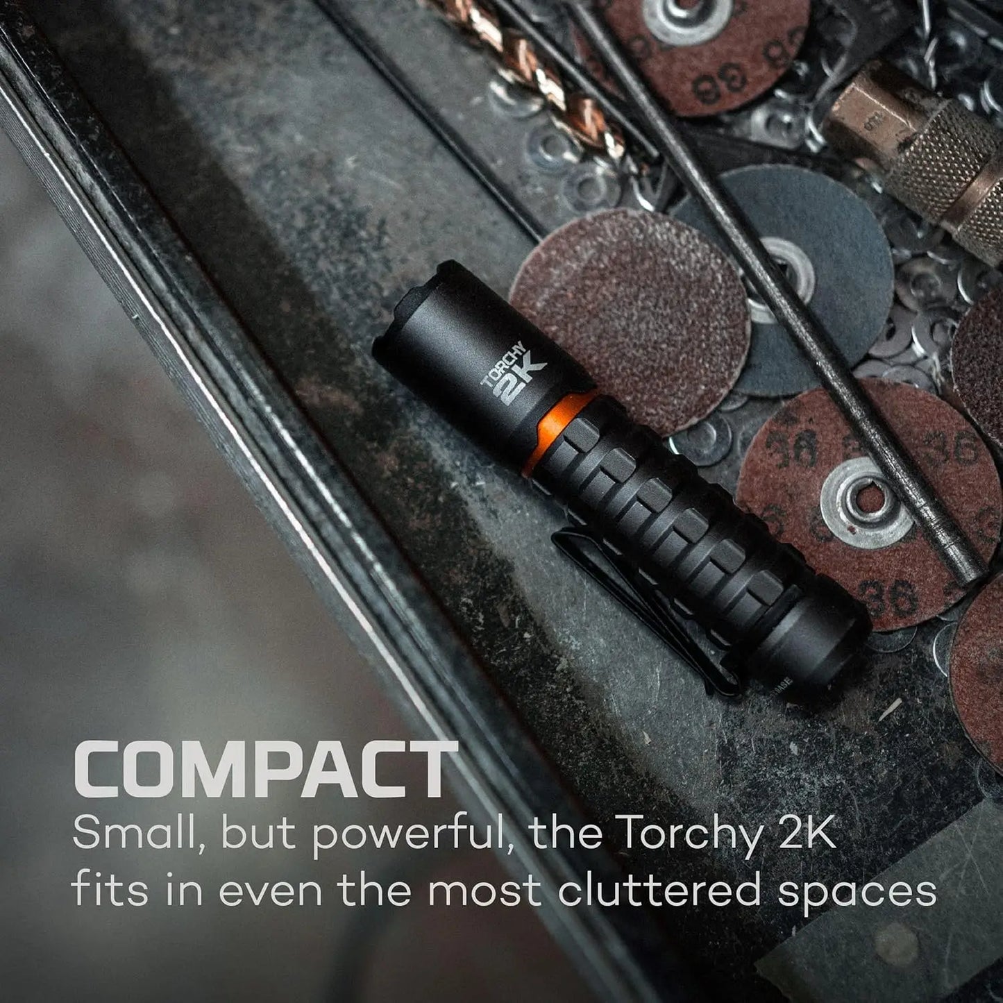 Impact Resistant Flashlight for EDC with Smart Power Control, Power Memory Recall, Removable Clip for Camping, Hunting, Hiking