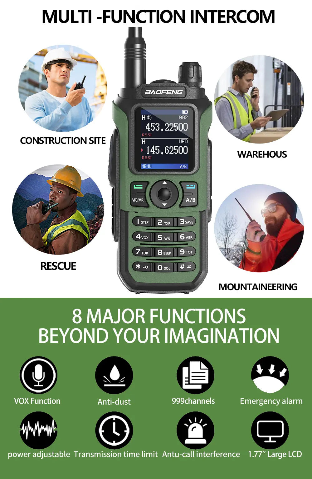 2PCS Baofeng UV-21 Pro Walkie Talkie Multi Band Wireless Copy Frequency Long Range 999CH AM High Power UV 5R K6 5RH Ham Radio