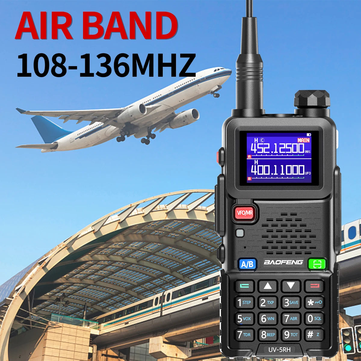 UV 5RH Pro Max 15W Air Band Walkie Talkie Long Range Wirless Copy Frequency Two Way Ham Radio Type-C Baofeng UV 5R Transceiver