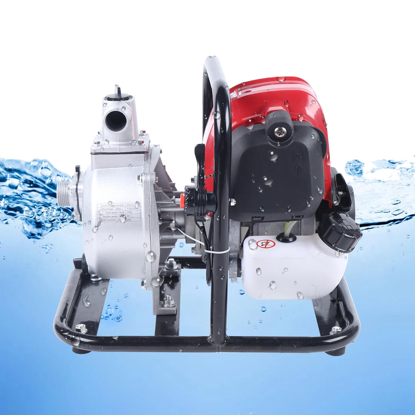 4 Stroke Gasoline Engine Water Transfer Pump Portable Single Cylinder Air-cooled for Garden Lawn