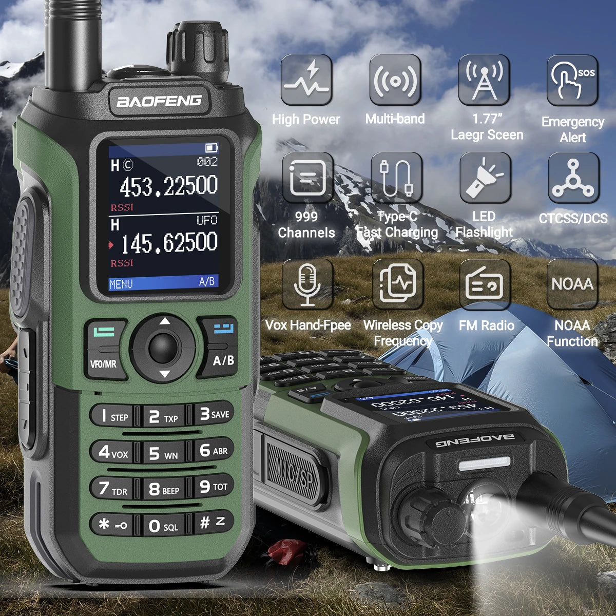 2PCS Baofeng UV-21 Pro Walkie Talkie Multi Band Wireless Copy Frequency Long Range 999CH AM High Power UV 5R K6 5RH Ham Radio
