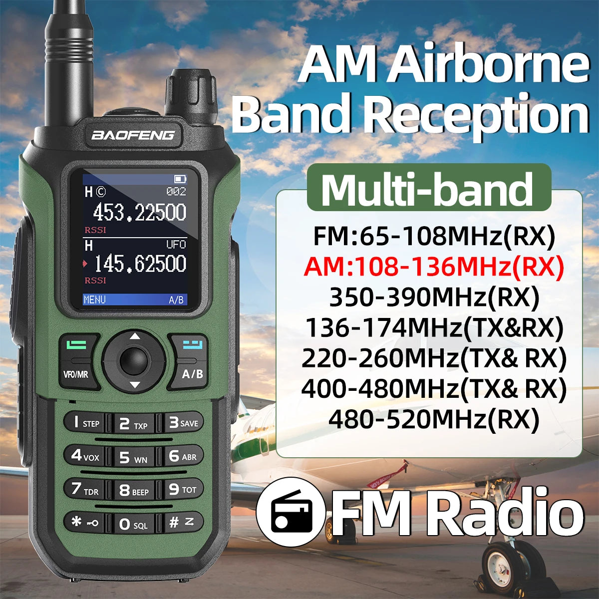 Baofeng UV-21 PRO V2 Long Range Walkie Talkies Multi-band Portable Rechargeable Radio Type-C Wireless Copy Frequency For Hunting