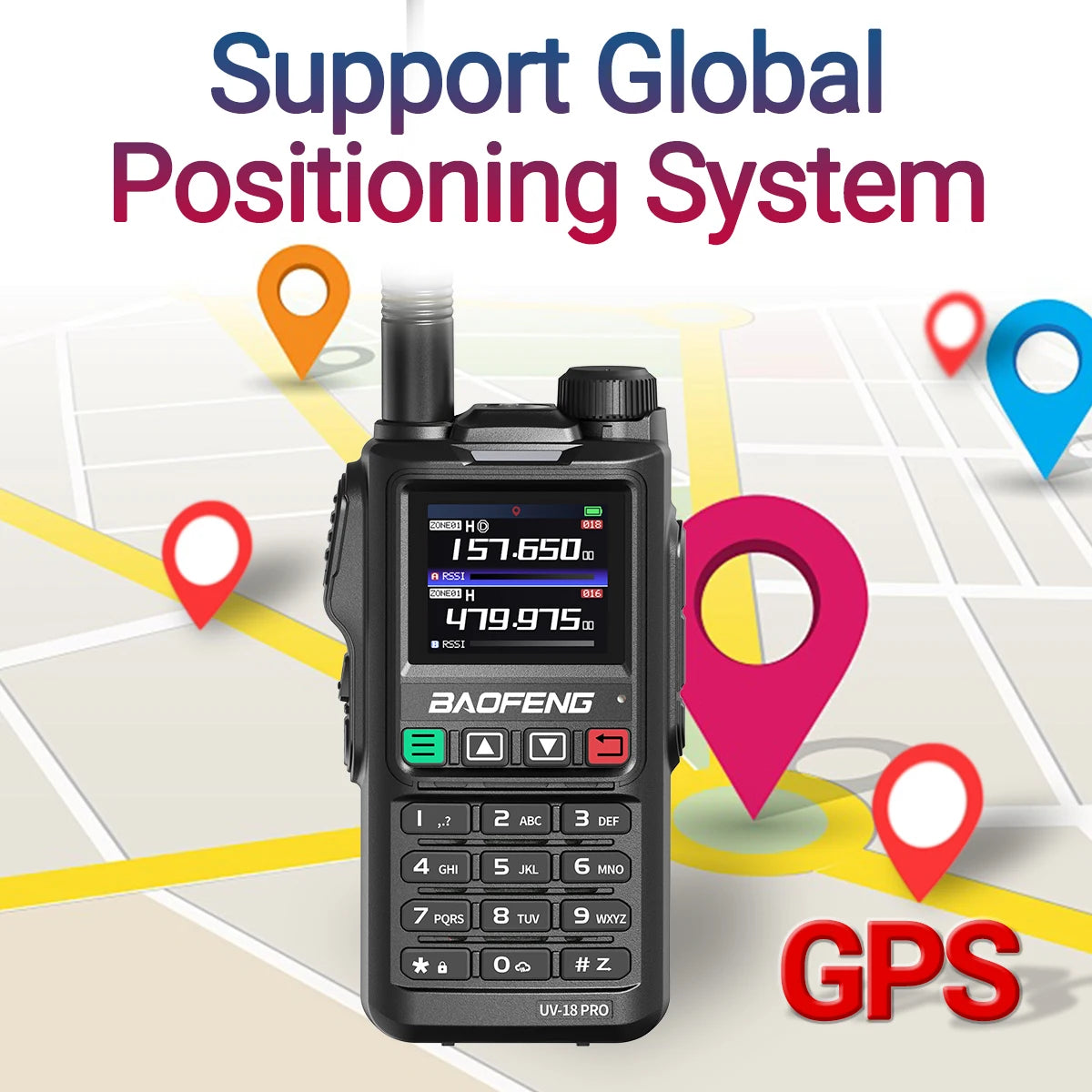 Baofeng UV18 Pro Max GPS AM FM Six-Band Walkie Talkie Wireless Copy Frequency 999CH Long Range Type-C UV-G28 Pro Two Way Radio
