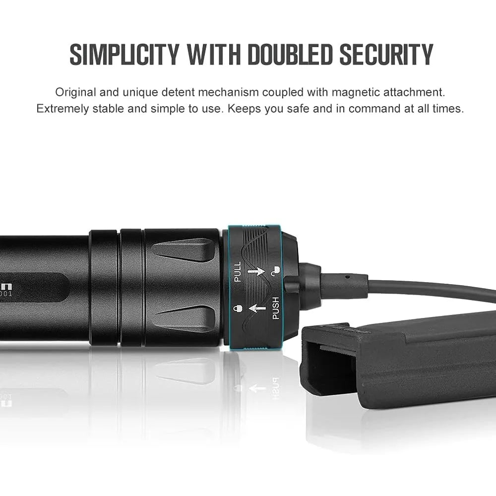 OLIGHT Odin 2000 Lumens Picatinny Rail Mounted Rechargeable Tactical Flashlight Remote Pressure Switch 300 Meters Beam Distance