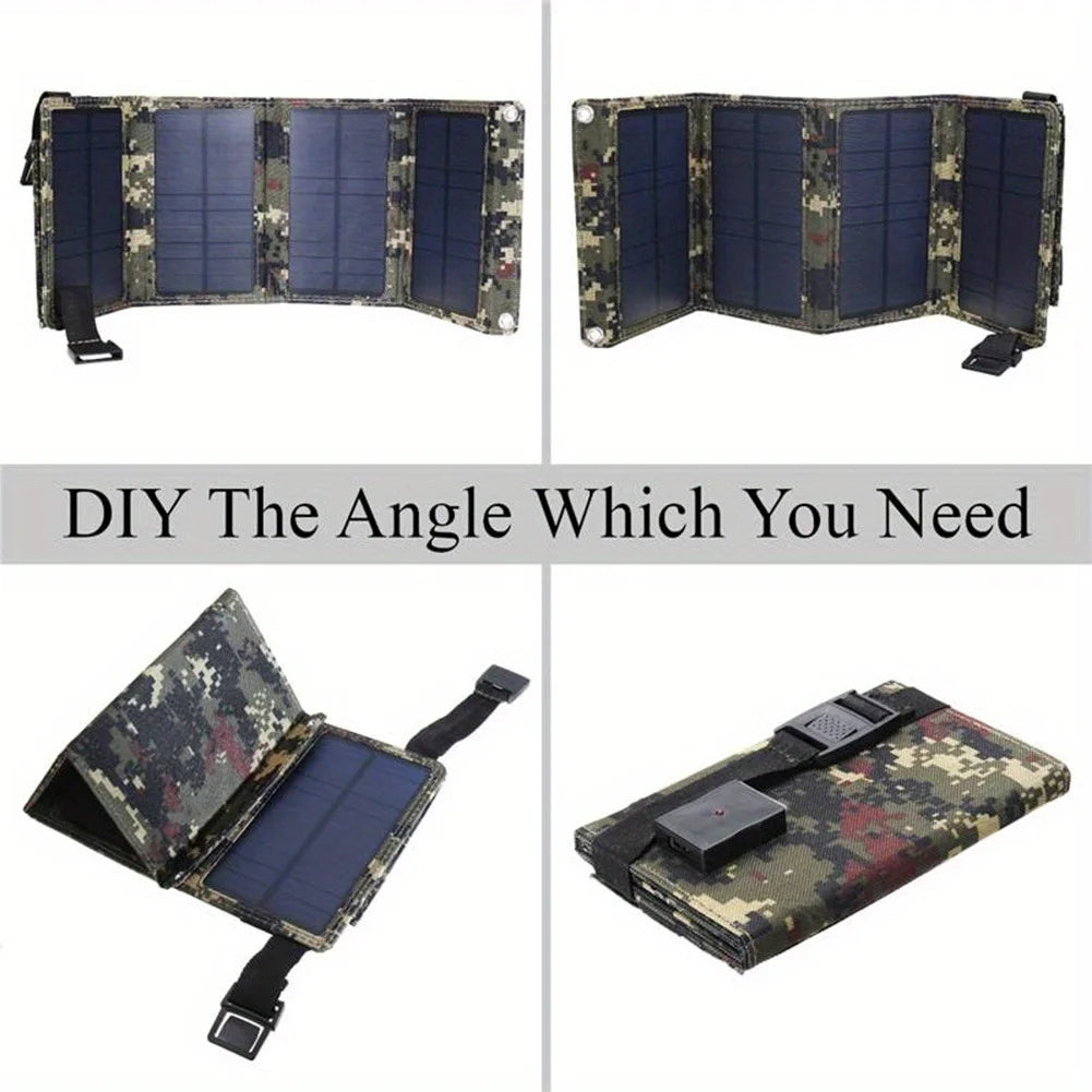 2Pcs Foldable Solar Panel, Portable Flexible 5V USB Foldable Solar Panel, Used for Small Batteries Outdoor Lighting Accessories
