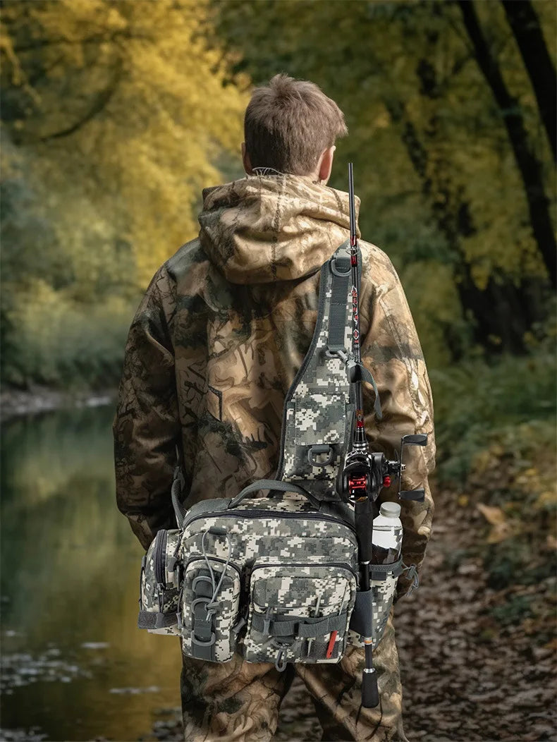 Outdoor Shoulder Bag Sports Climbing Backpack Shoulder Tactical Hiking Camping Hunting Daypack Fishing Backpack