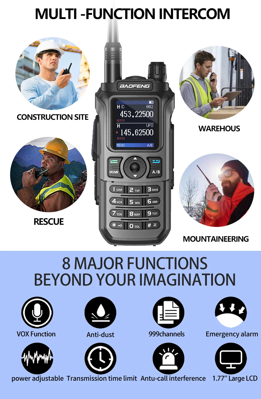 2PCS Baofeng UV-21 Pro Walkie Talkie Multi Band Wireless Copy Frequency Long Range 999CH AM High Power UV 5R K6 5RH Ham Radio