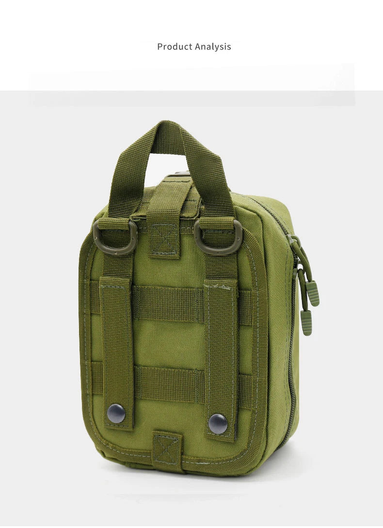 Outdoor First Aid Kit Tactical Hiking Mountaineering Rescue Bag Emergency EDC Rescue Medical Storage Bag Utility Molle Pouch