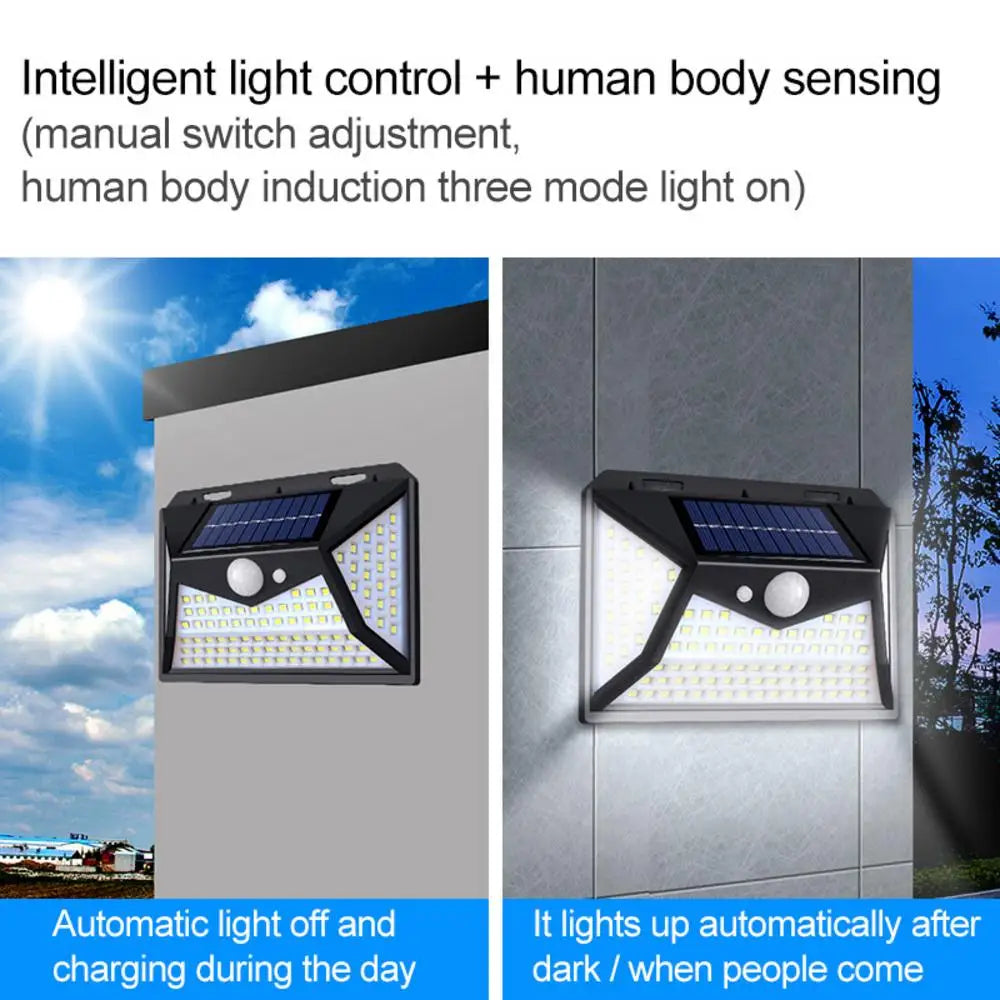 LED Solar Sensor Light Outdoor Motion Detection 118 LED Solar Outdoor Wall Light Outdoor Waterproof Sensor Security Light
