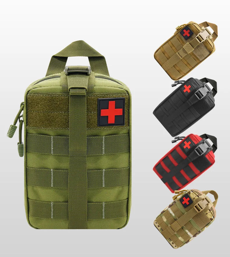 Outdoor First Aid Kit Tactical Hiking Mountaineering Rescue Bag Emergency EDC Rescue Medical Storage Bag Utility Molle Pouch