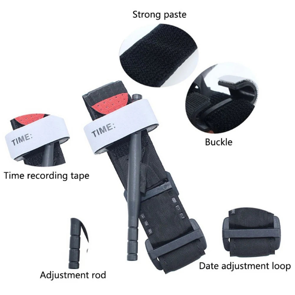 Outdoor Tourniquet Survival Application Red Tip Medical Emergency Belt Aid for Outdoor Exploration
