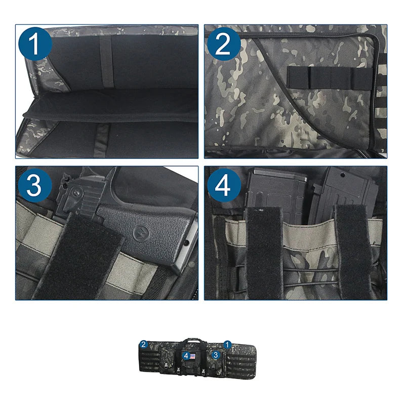 81 97 106 122cm Tactical Gun Bag Double Rifle Case Molle Rifle Bag Sniper Airsoft Gun Case Backpack Hunting Gun Holster