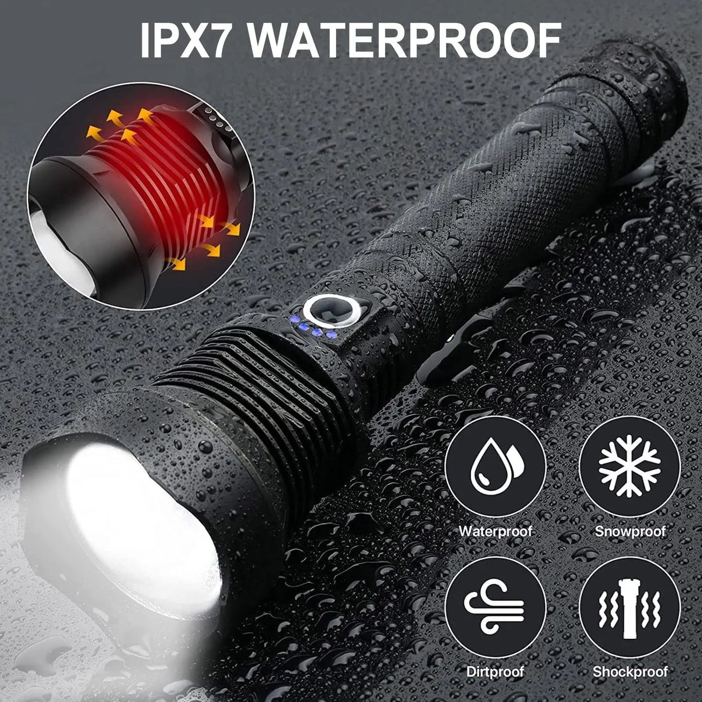 2024 New Aluminum Alloy Ultra LED Flashlight 90000 Lumens ZoomableCompanion for Camping Emergencies Hiking Walking Dog
