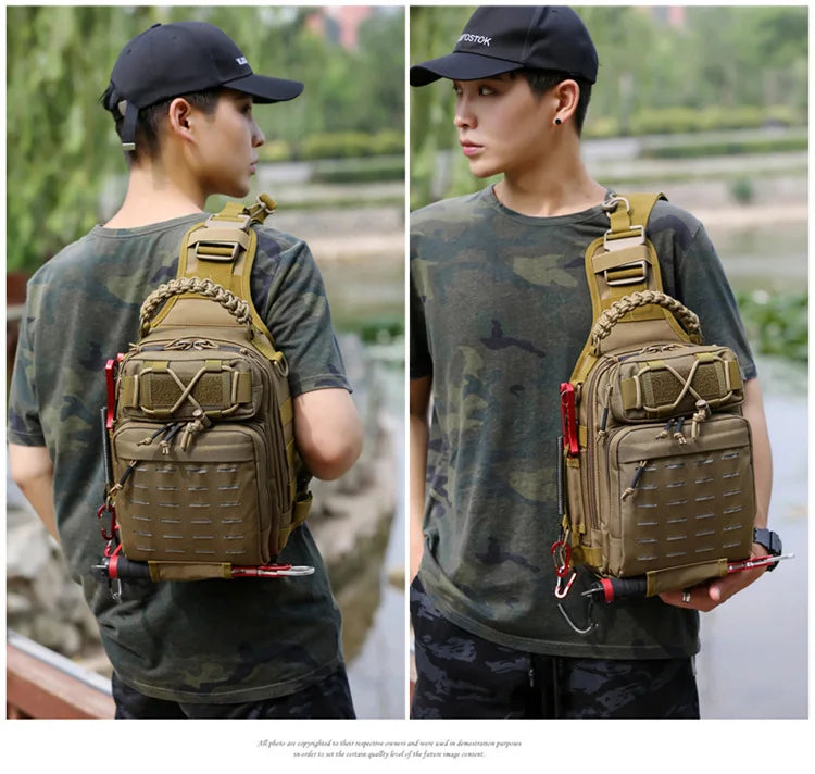 Outdoor Shoulder Bag Sports Climbing Backpack Shoulder Tactical Hiking Camping Hunting Daypack Fishing Backpack