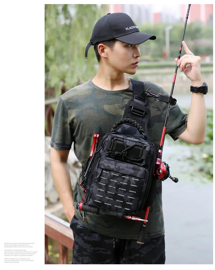 Outdoor Shoulder Bag Sports Climbing Backpack Shoulder Tactical Hiking Camping Hunting Daypack Fishing Backpack