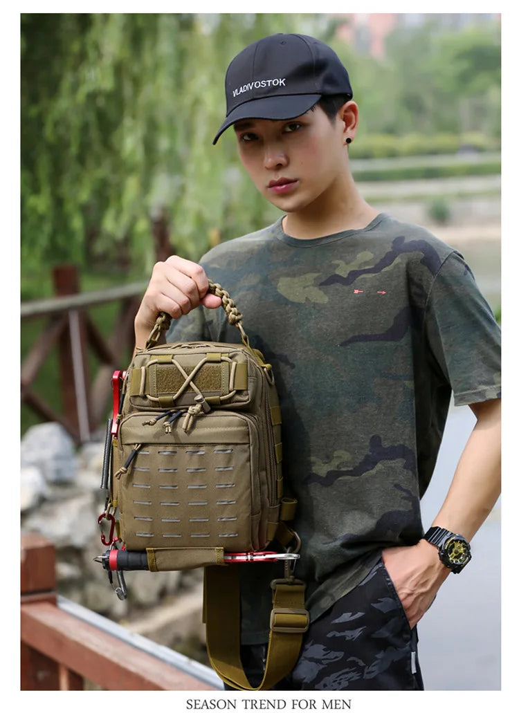 Outdoor Shoulder Bag Sports Climbing Backpack Shoulder Tactical Hiking Camping Hunting Daypack Fishing Backpack