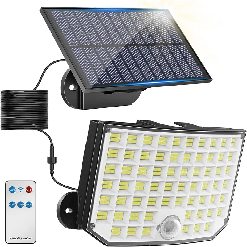New Solar Outdoor Lights, 256  Solar Powered Motion Sensor Security Lights IP65 Waterproof 3 Modes Flood Lights  Outside