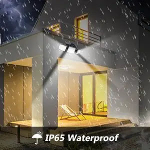 Tuffenough Solar Outdoor Lights 2500LM 210 LED Security Lights with Remote Control,3 Heads Motion Sensor Lights, IP65 Waterproof